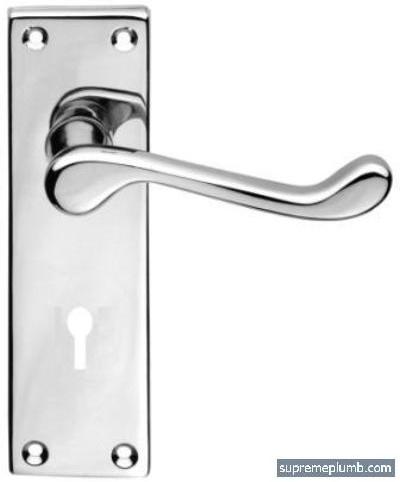 Victorian Scroll Lever Lock Chrome Plated